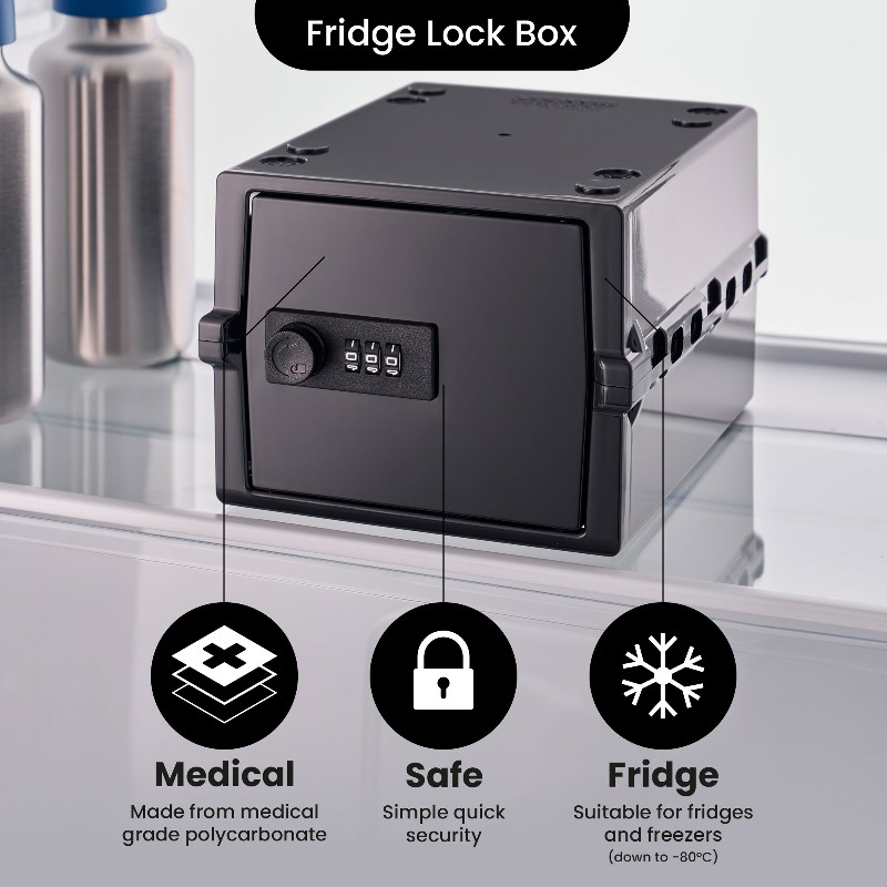 Lockabox Mini™ Lockable Storage Box Jet | Health and Care