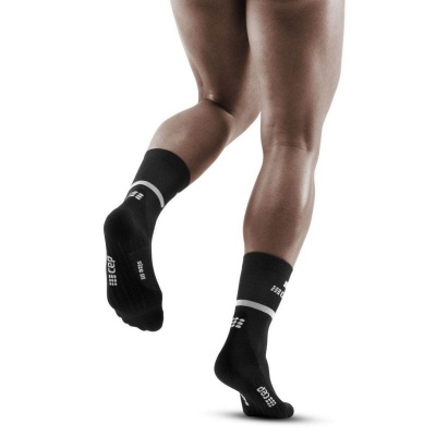 CEP Black Mid-Cut Compression Running Socks For Men