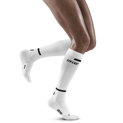 CEP Tall White Compression Running Socks For Women