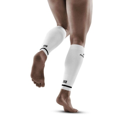 CEP White Compression Running Calf Sleeves For Men