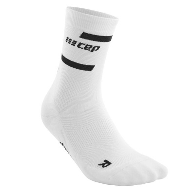 CEP White Mid Cut Compression Running Socks For Women