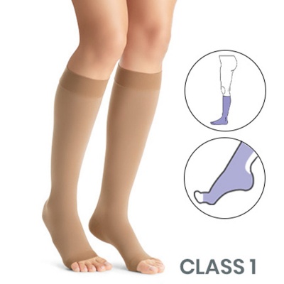 JOBST Opaque RAL Class 1 (18 -  21mmHg) Bronze Knee High Compression Stockings with Open Toe