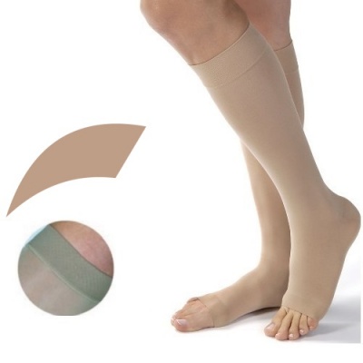 JOBST Opaque Compression Class 1 (18 -  21mmHg) Knee High Sand Open Toe Compression Garment
