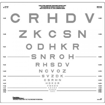 Precision Vision LogMAR Chart 4-Metre Contrast Sensitivity Test (10% Contrast)