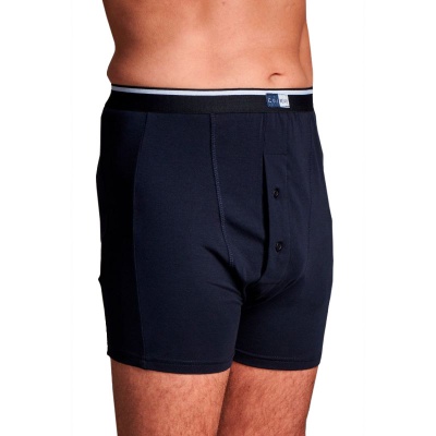 CUI Men's Navy Fitted Trunks Ostomy Underwear with Twin Pocket