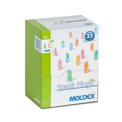 Moldex Spark 7800 Foam Earplugs - 100 Pairs Individually Wrapped For Work, Shooting, Loud Events