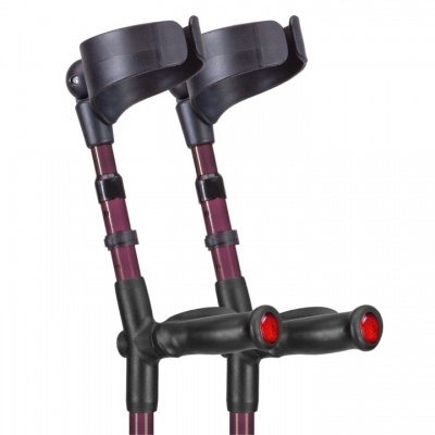 Ossenberg Aubergine Closed-Cuff Comfort-Grip Double Adjustable Forearm Crutches (Pair)