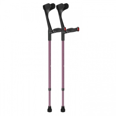 Ossenberg Aubergine Open-Cuff Comfort-Grip Adjustable Crutches (Pair)