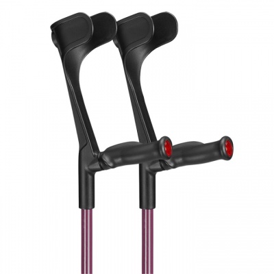 Ossenberg Aubergine Open-Cuff Comfort-Grip Adjustable Crutches (Pair)