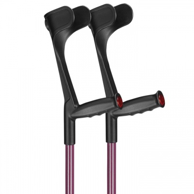 Ossenberg Aubergine Open-Cuff Soft-Grip Adjustable Crutches (Pair)