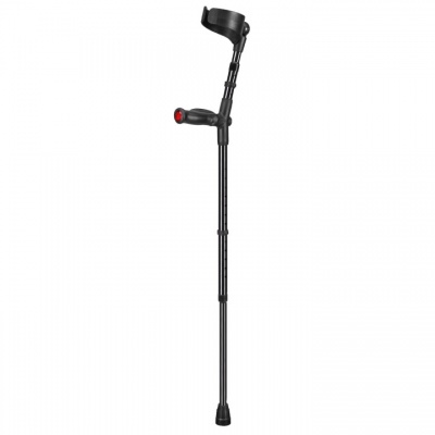 Ossenberg Black Closed-Cuff Comfort-Grip Double Adjustable Forearm Crutch (Left Hand)