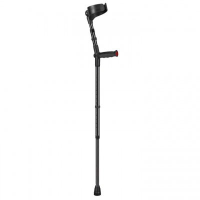 Ossenberg Black Closed-Cuff Soft-Grip Double Adjustable Forearm Crutch