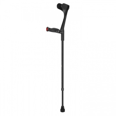 Ossenberg Black Open-Cuff Comfort-Grip Adjustable Crutch (Left Hand)