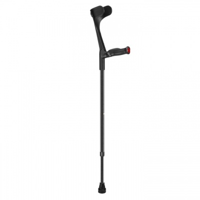 Ossenberg Black Open-Cuff Comfort-Grip Adjustable Crutch (Right Hand)