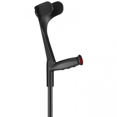 Ossenberg Black Open-Cuff Soft-Grip Adjustable Crutch