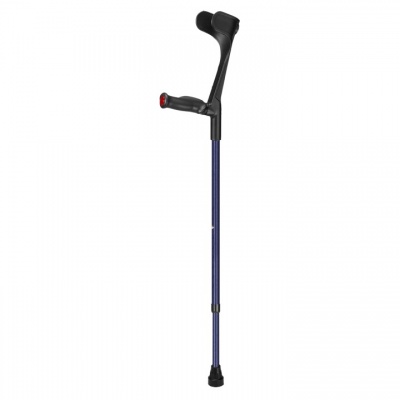 Ossenberg Blue Open-Cuff Comfort-Grip Adjustable Crutch (Left Hand)
