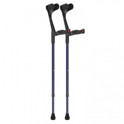 Ossenberg Blue Open-Cuff Comfort-Grip Adjustable Crutches (Pair)