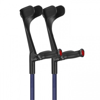 Ossenberg Blue Open-Cuff Comfort-Grip Adjustable Crutches (Pair)