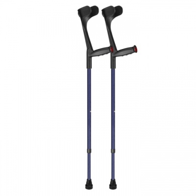 Ossenberg Blue Open-Cuff Soft-Grip Adjustable Crutches (Pair)