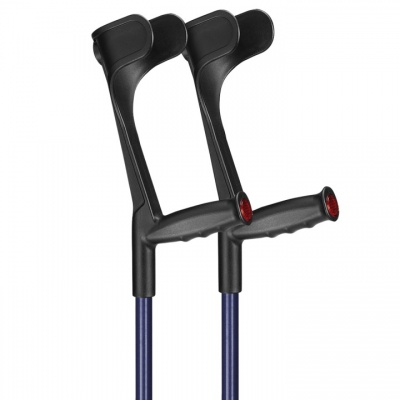 Ossenberg Blue Open-Cuff Soft-Grip Adjustable Crutches (Pair)