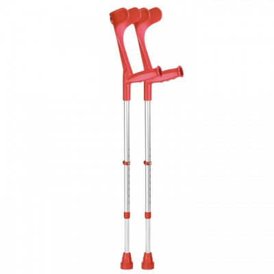 Ossenberg Classic Red Adjustable Open-Cuff Crutches (Pair)
