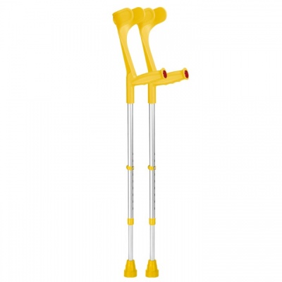 Ossenberg Classic Yellow Adjustable Open-Cuff Crutches (Pair)