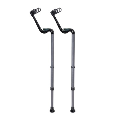 Ossenberg Ganymed Soft-Grip Adjustable Grey Modern Crutches (Pair)