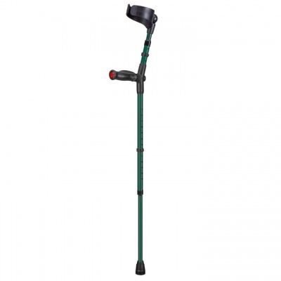 Ossenberg Green Closed-Cuff Comfort-Grip Double Adjustable Forearm Crutch (Left Hand)