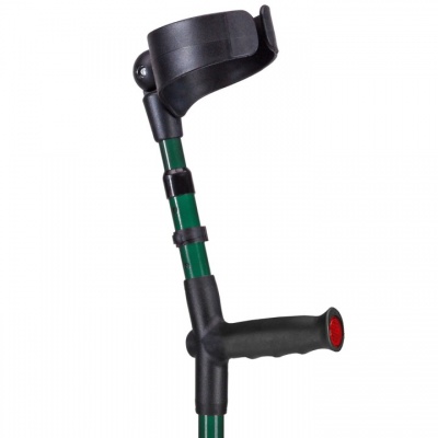 Ossenberg Green Closed-Cuff Soft-Grip Double Adjustable Forearm Crutch