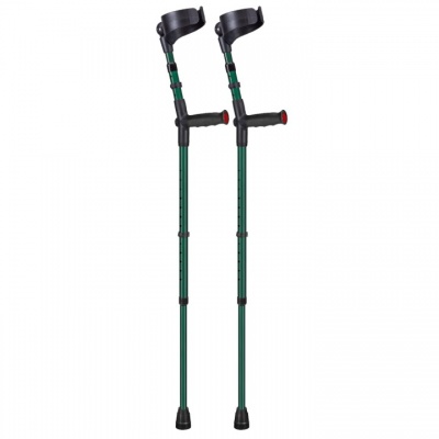 Ossenberg Green Closed-Cuff Soft-Grip Double Adjustable Forearm Crutches (Pair)