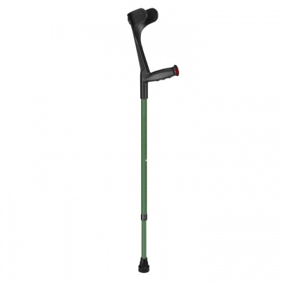 Ossenberg Green Open-Cuff Soft-Grip Adjustable Crutch