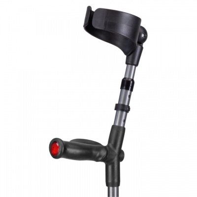Ossenberg Grey Closed-Cuff Comfort-Grip Double Adjustable Forearm Crutch (Left Hand)