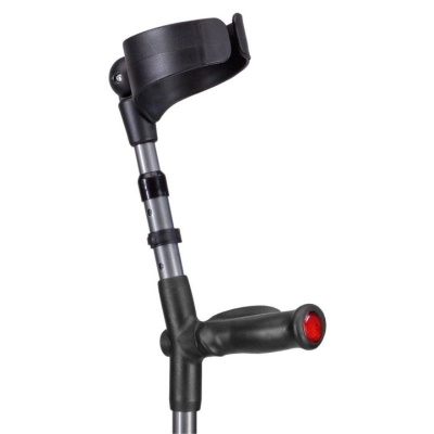 Ossenberg Grey Closed-Cuff Comfort-Grip Double Adjustable Forearm Crutch (Right Hand)