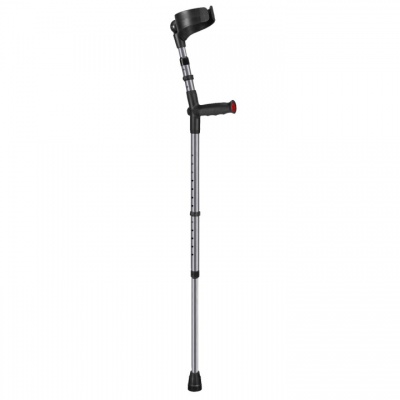 Ossenberg Grey Closed-Cuff Soft-Grip Double Adjustable Forearm Crutch