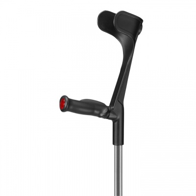 Ossenberg Grey Open-Cuff Comfort-Grip Adjustable Crutch (Left Hand)