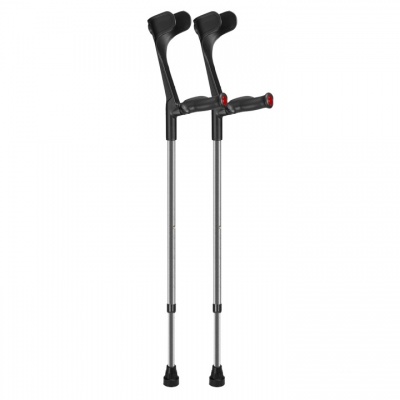 Ossenberg Grey Open-Cuff Comfort-Grip Adjustable Crutches (Pair)