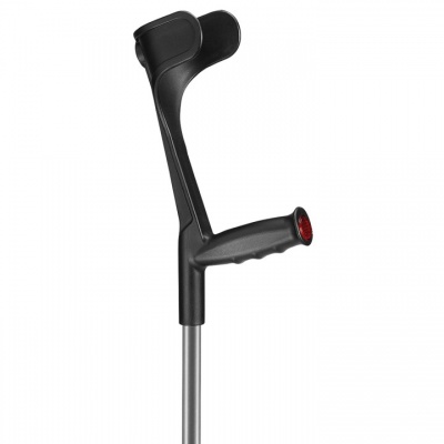 Ossenberg Grey Open-Cuff Soft-Grip Adjustable Crutch