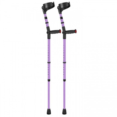 Ossenberg Lilac Closed-Cuff Soft-Grip Double Adjustable Forearm Crutches (Pair)