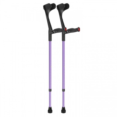 Ossenberg Lilac Open-Cuff Comfort-Grip Adjustable Crutches (Pair)