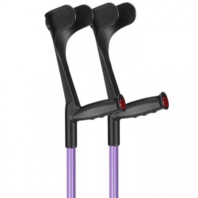 Ossenberg Lilac Open-Cuff Soft-Grip Adjustable Crutches (Pair)