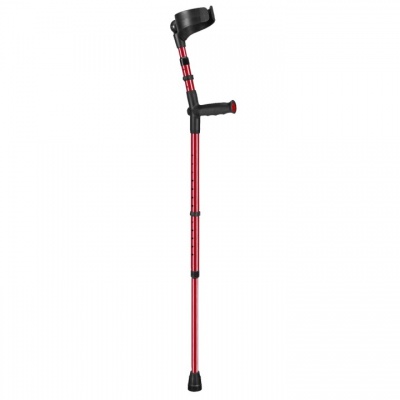 Ossenberg Metallic Red Closed-Cuff Soft-Grip Double Adjustable Forearm Crutch