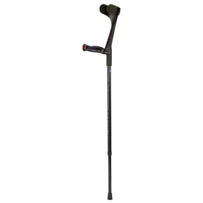 Ossenberg Open-Cuff Comfort-Grip Carbon Fibre Black Folding Crutch (Left Hand)