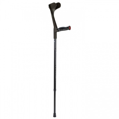 Ossenberg Open-Cuff Comfort-Grip Carbon Fibre Black Folding Crutch (Right Hand)