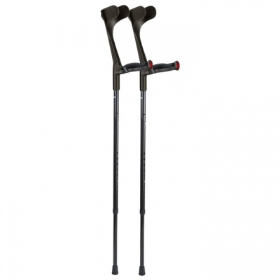 Ossenberg Open-Cuff Comfort-Grip Carbon Fibre Black Folding Crutches (Pair)