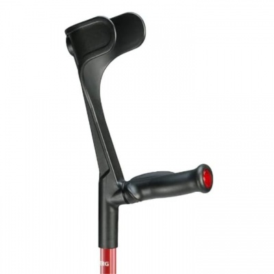 Ossenberg Open-Cuff Comfort-Grip Carbon Fibre Red Folding Crutch (Right Hand)