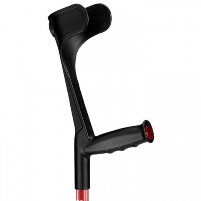Ossenberg Open-Cuff Soft-Grip Carbon Fibre Red Folding Crutch