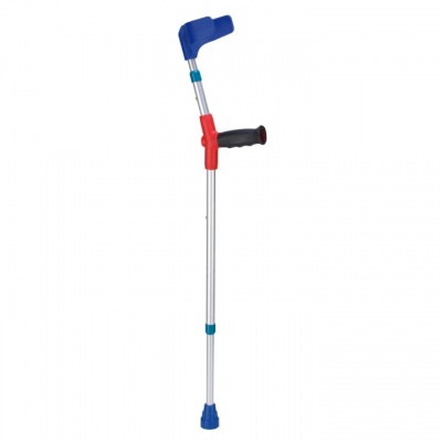 Ossenberg Open-Cuff Soft-Grip Double-Adjustable Junior Children's Crutch (Black Handle)