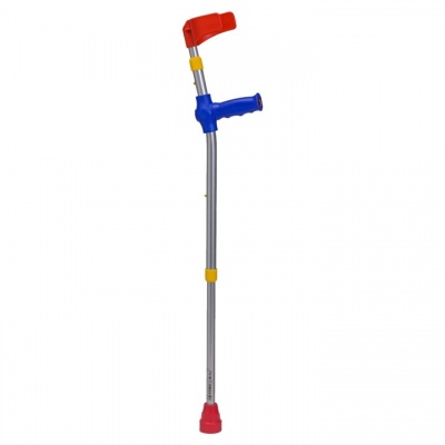 Ossenberg Open-Cuff Soft-Grip Double-Adjustable Children's Crutch (Blue Handle)