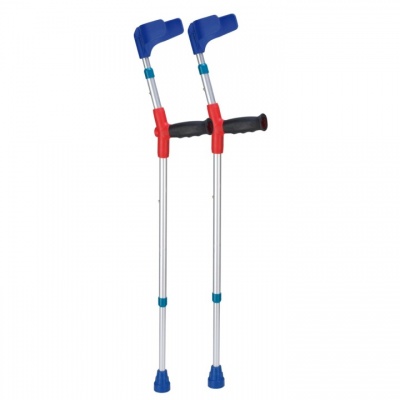 Ossenberg Open-Cuff Soft-Grip Double-Adjustable Junior Children's Crutches (Pair)
