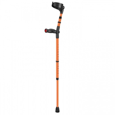 Ossenberg Orange Closed-Cuff Comfort-Grip Double Adjustable Forearm Crutch (Left Hand)